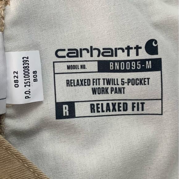 Carhartt Relaxed Fit Twill 5-Pocket Work Dark Khaki Pants Men's   -  Size:   42 - Picture 15 of 16